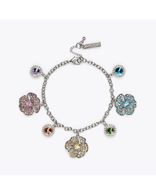 Kurt Geiger Blue Bloom Charm Bracelet - Silver Chain Bracelet