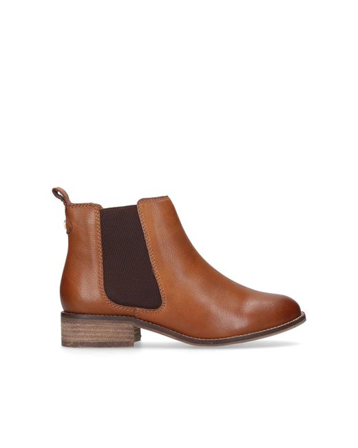 Carvela Kurt Geiger Brown Leather Flat Chelsea Boots