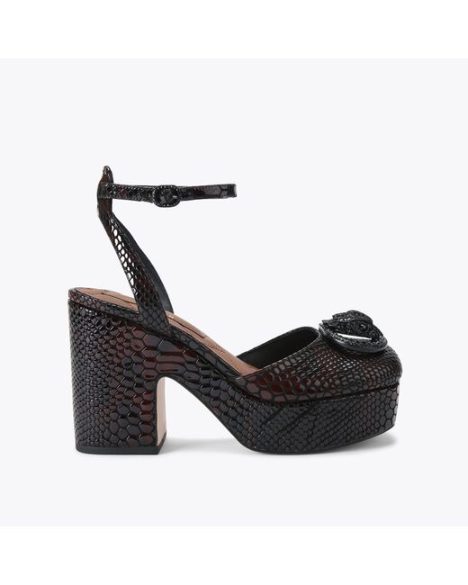 Kurt Geiger Black Snake-Effect Chelsea Platform Heels