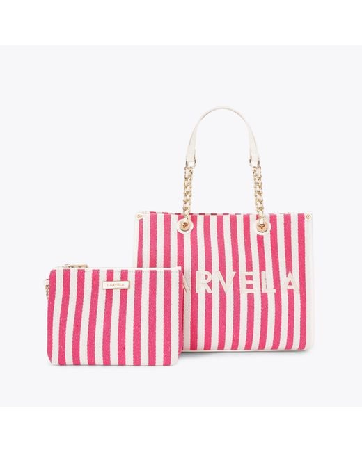 Carvela Kurt Geiger Red Tote Bag Canvas Fabric Sorrento