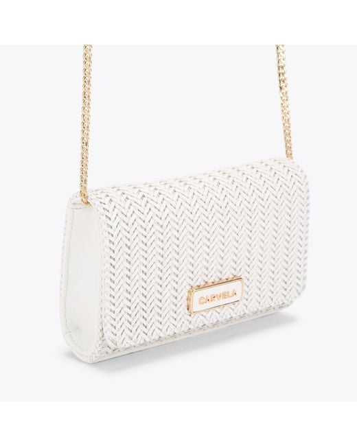 Carvela Kurt Geiger White Clutch Bag Bone Sardinia