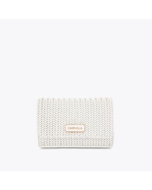 Carvela Kurt Geiger White Clutch Bag Bone Sardinia