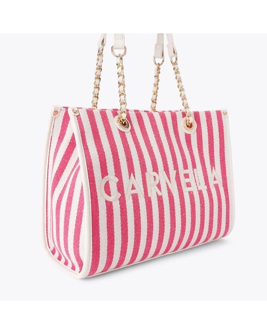 Carvela Kurt Geiger Red Tote Bag Canvas Fabric Sorrento