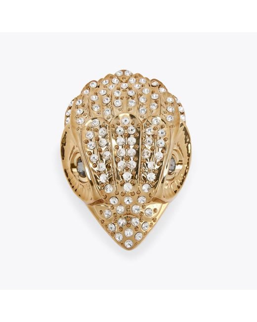 Kurt Geiger Metallic Kurt Geiger Clutch Bag Gold Eagle