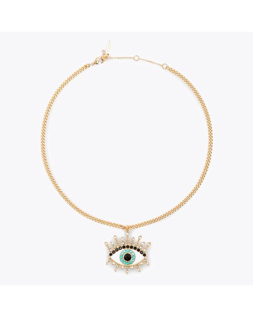 Kurt Geiger Metallic Evil Eye Necklace - Gold Evil Eye Necklace