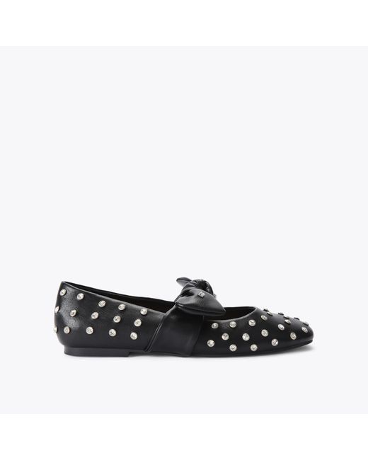 KG by Kurt Geiger Black Master Stud2 - Bow Ballet Flats