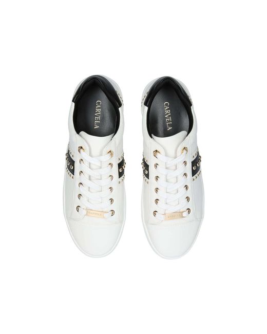 carvela black and gold trainers