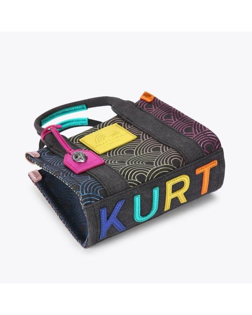 Kurt Geiger Blue Extra Small Southbank Tote Bag - Rainbow Canvas Tote Bag