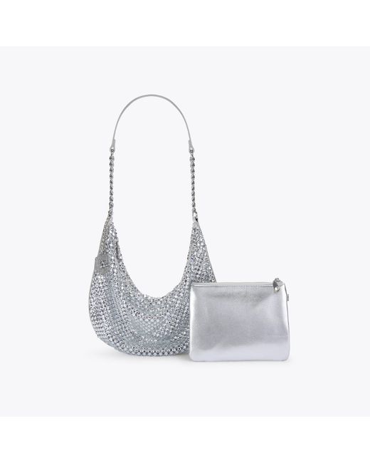 Carvela Kurt Geiger White Shoulder Bag Silver Synthetic Ciao