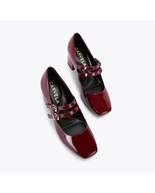 Carvela Kurt Geiger Purple Heels Wine Patent Harper