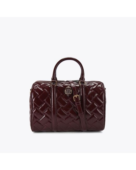 Kurt Geiger Purple Kensington Boston Bag - Wine Leather Bag