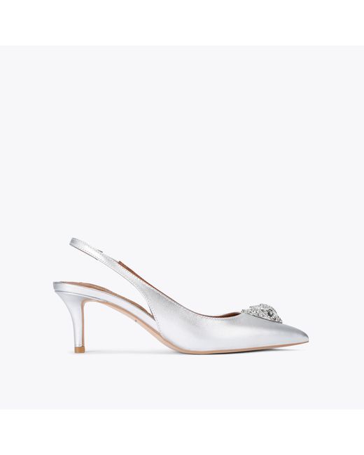 Kurt Geiger White Kurt Geiger Heels Silver Leather Belgravia