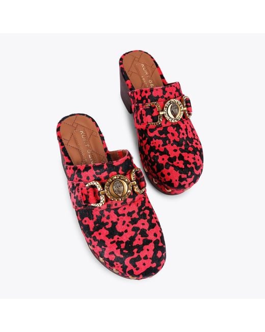 Kurt Geiger Red Leather Mansion Clogs