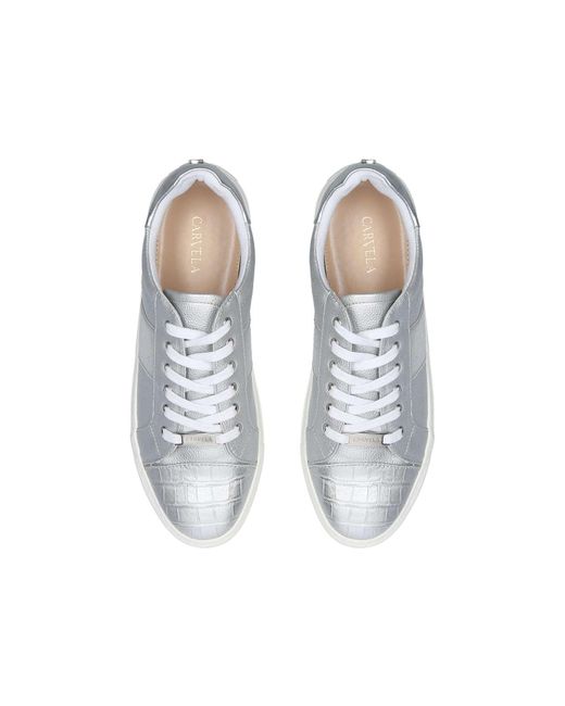 Silver hotsell carvela trainers