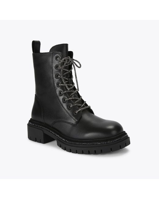 Carvela Kurt Geiger Black Boots Leather Dazzle