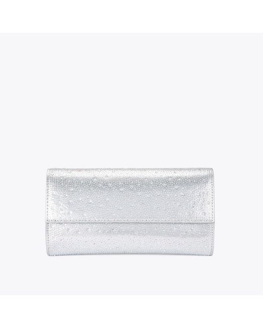 Carvela Kurt Geiger White Clutch Bag Silver Synthetic Ascot