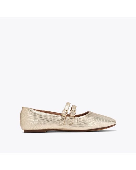 KG by Kurt Geiger White Flats Gold Synthetic Magic