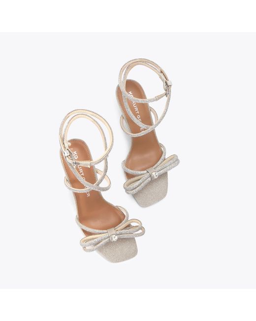 KG by Kurt Geiger White Heel Silver Crystal Avery Sandal