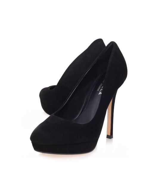carvela black suede court shoes