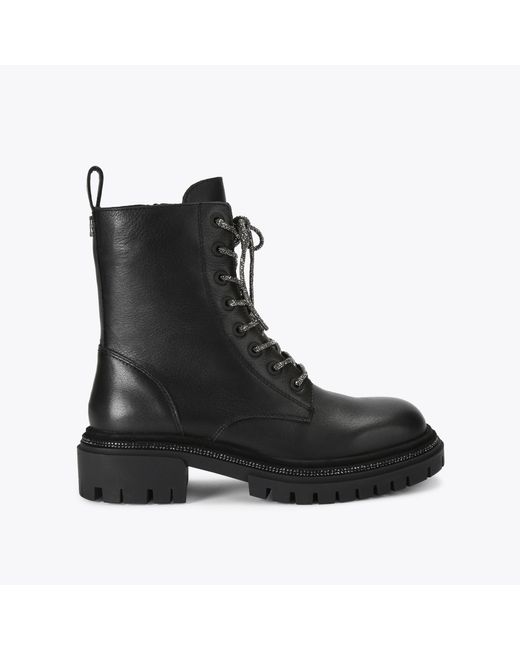 Carvela Kurt Geiger Black Boots Leather Dazzle