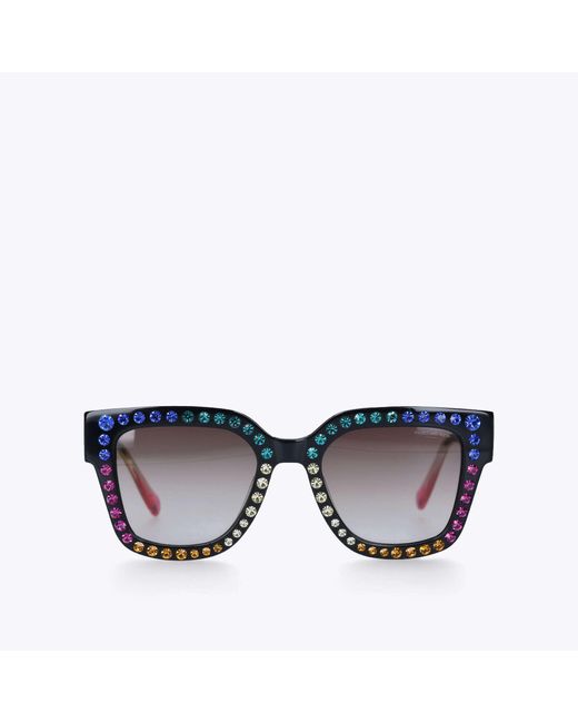 Kurt Geiger Black Women's Sunglasses Rainbow Jewelled