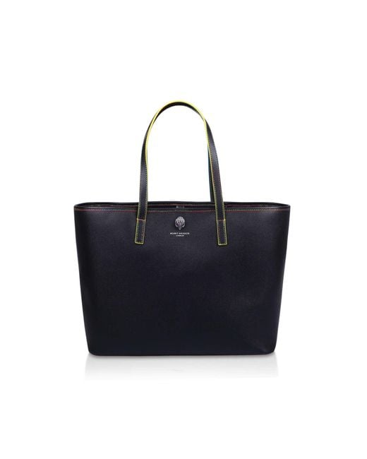 Kurt Geiger Black Richmond Leather Rainbow Stitch Shopper Bag