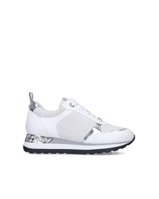 Carvela Kurt Geiger Jemm Suede Lace Up Trainers in White Lyst Canada