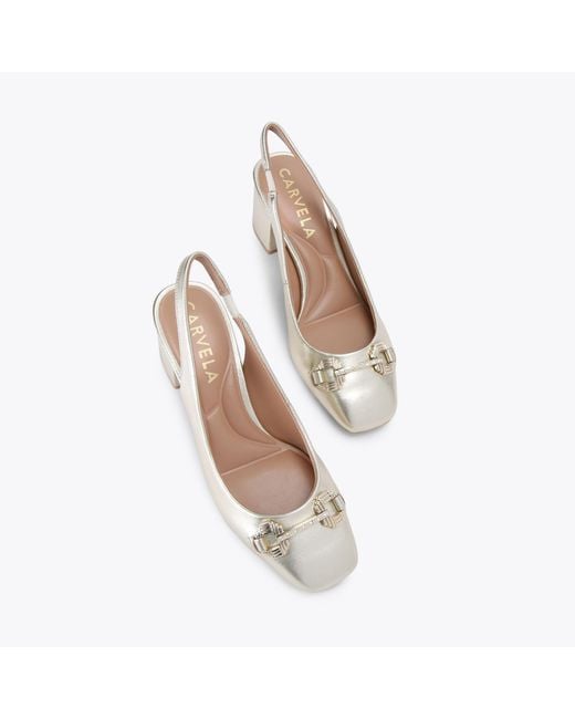 Carvela Kurt Geiger White Kurt Geiger Heels Gold Leather Poise