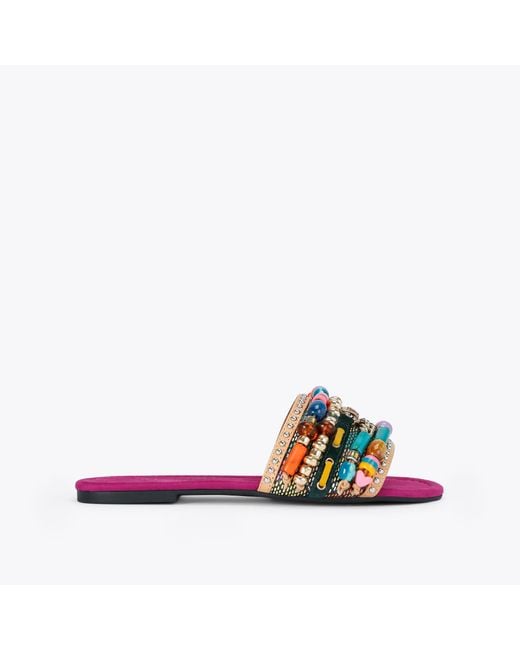 Kurt Geiger Purple Kurt Geiger Sandals Flat Fuchsia Combination Southbank