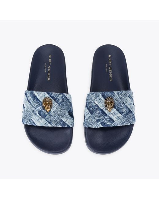 Kurt Geiger Blue Denim Meena Eagle Slides