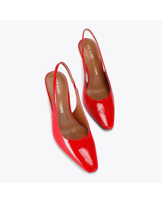 KG by Kurt Geiger Red Flats Silver Sweetie Court