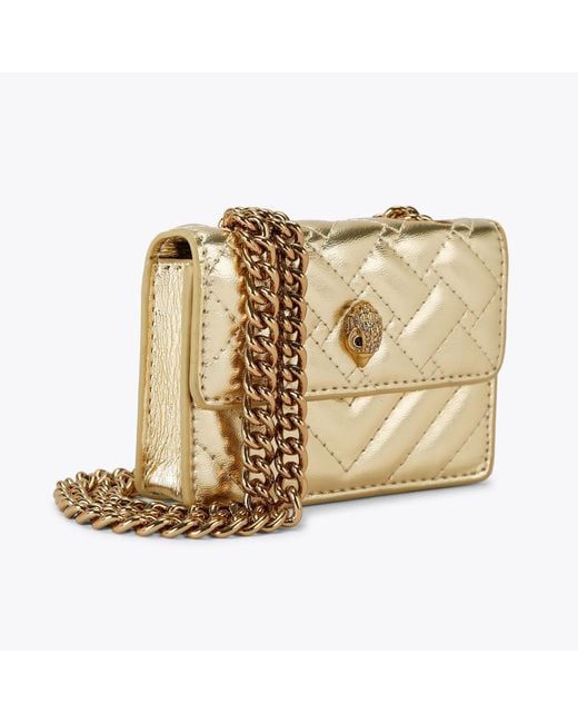 Kurt Geiger Metallic Kurt Geiger Cross Body Bag Gold Synthetic Kensington