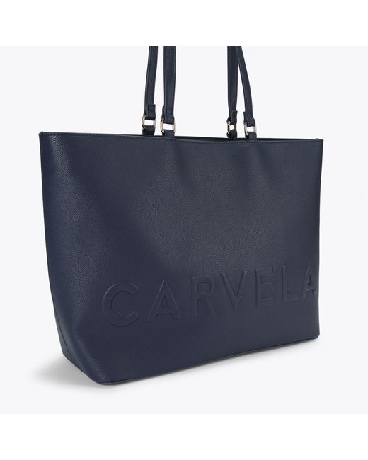 Carvela Kurt Geiger Blue Shopper Bag Navy Frame Winged