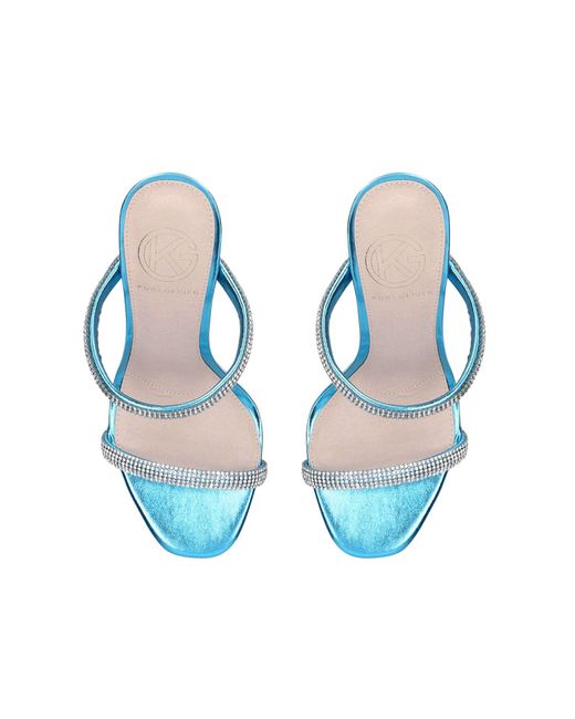 KG by Kurt Geiger Blue Embellished Fluted Heel Sandals