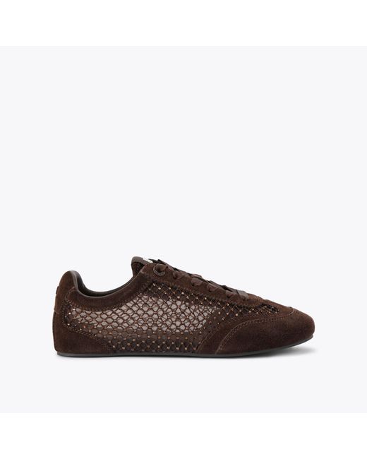 KG by Kurt Geiger Brown Listen Sneaker - Suede Crystal Sneaker