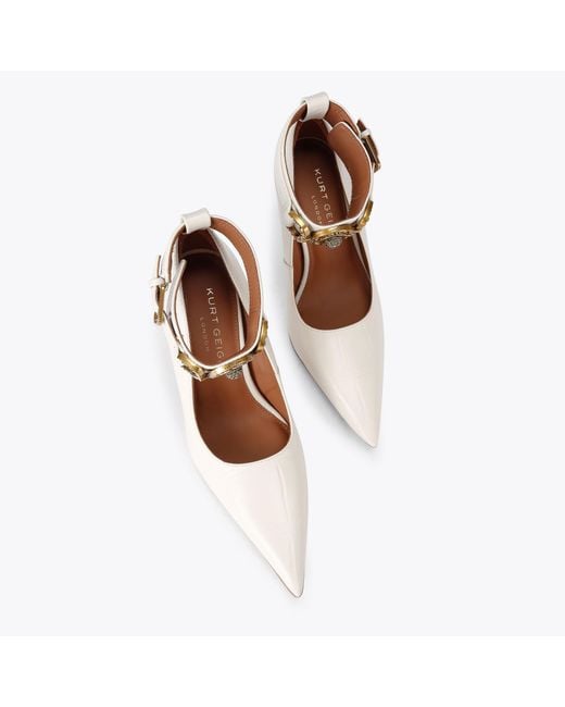 Kurt Geiger White Mansion Ankle Strap Court