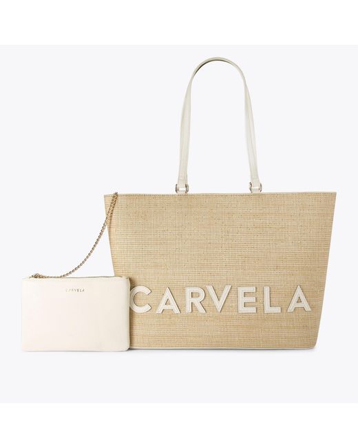 Carvela Kurt Geiger Natural Frame Winged Shopper Bag - Beige Tote Shopper Bag
