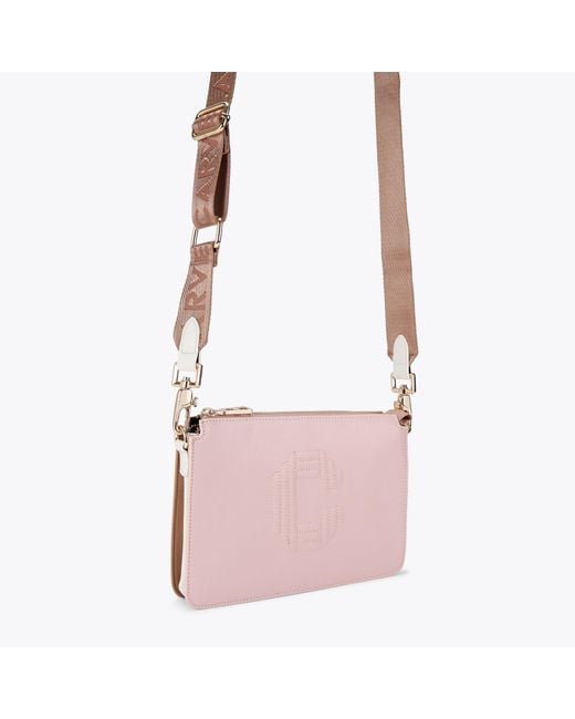 Carvela Kurt Geiger Pink Cross Body Bag Blush Synthetic Icon Triple