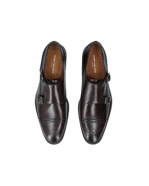Kurt Geiger Leather Harris Monk Shoes in Black for Men Mens Shoes Slip-on shoes Monk shoes 