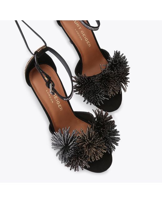 Kurt Geiger Black Kurt Geiger Sandals Combination Suede Pom Pom