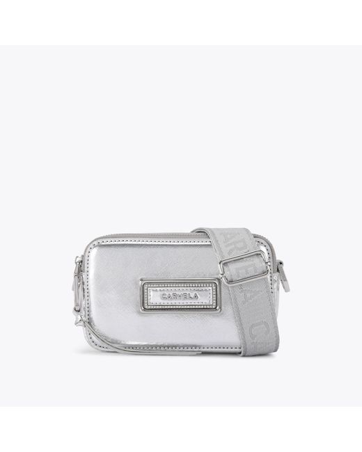 Carvela Kurt Geiger Gray Cross Body Bag Silver Mini Roma