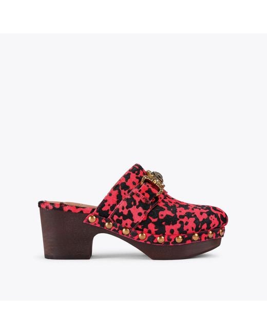 Kurt Geiger Red Leather Mansion Clogs