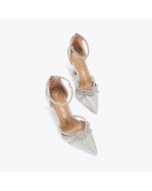 KG by Kurt Geiger White Heels Gold Synthetic Ava