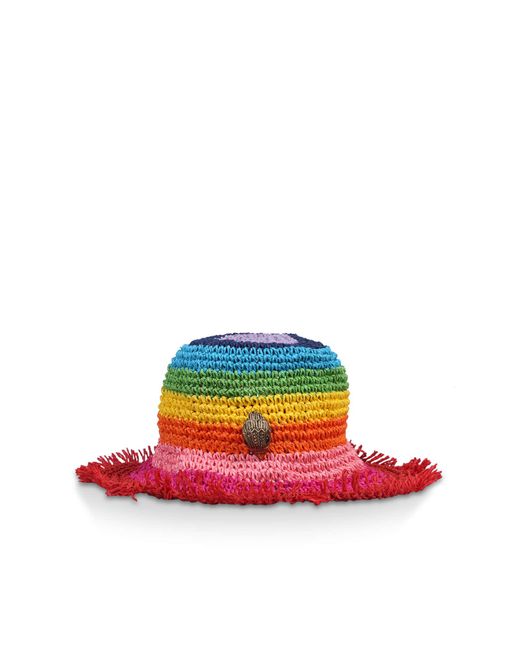 Kurt Geiger Multicolor Rainbow Kensington Raffia Bucket Hat
