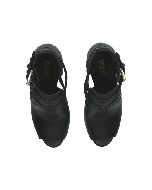 MICHAEL Michael Kors Blaze Peep Toe Buckle Bootie in Black Lyst UK