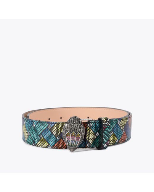 Kurt Geiger Blue Kurt Geiger Belt Rainbow Canvas Kensington