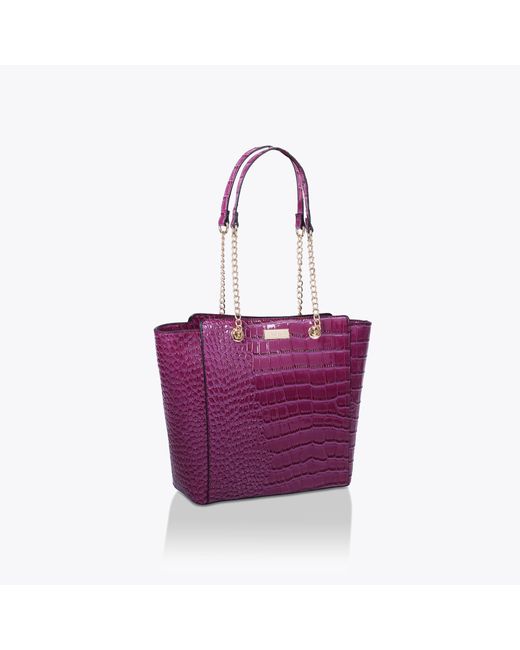Carvela Kurt Geiger Purple Shopper Bag Croc Print Deedee