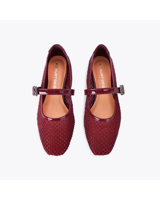 KG by Kurt Geiger Red Flats Wine Fabric Other Nina