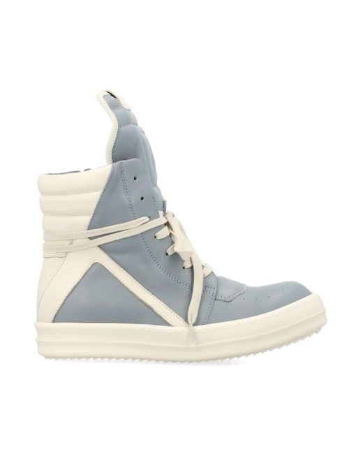 Rick Owens Blue High-Top Geobasket Sneakers For