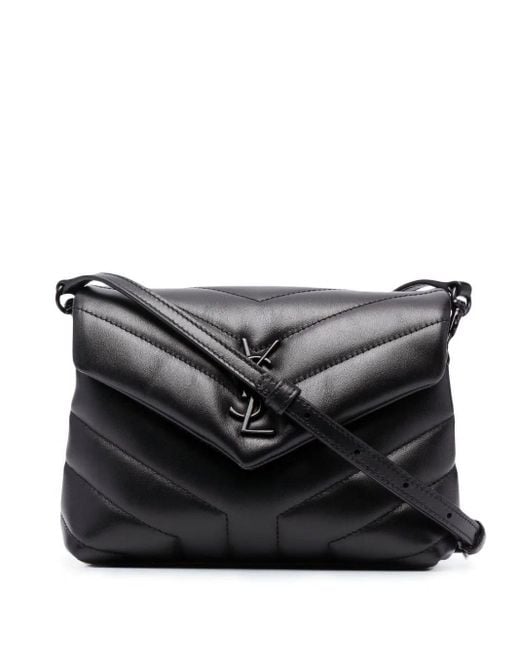 Saint Laurent Gunmetal Loulou Logo Crossbody A Sleek And Sophisticated Handbag For Effortless Elegance in Black Lyst
